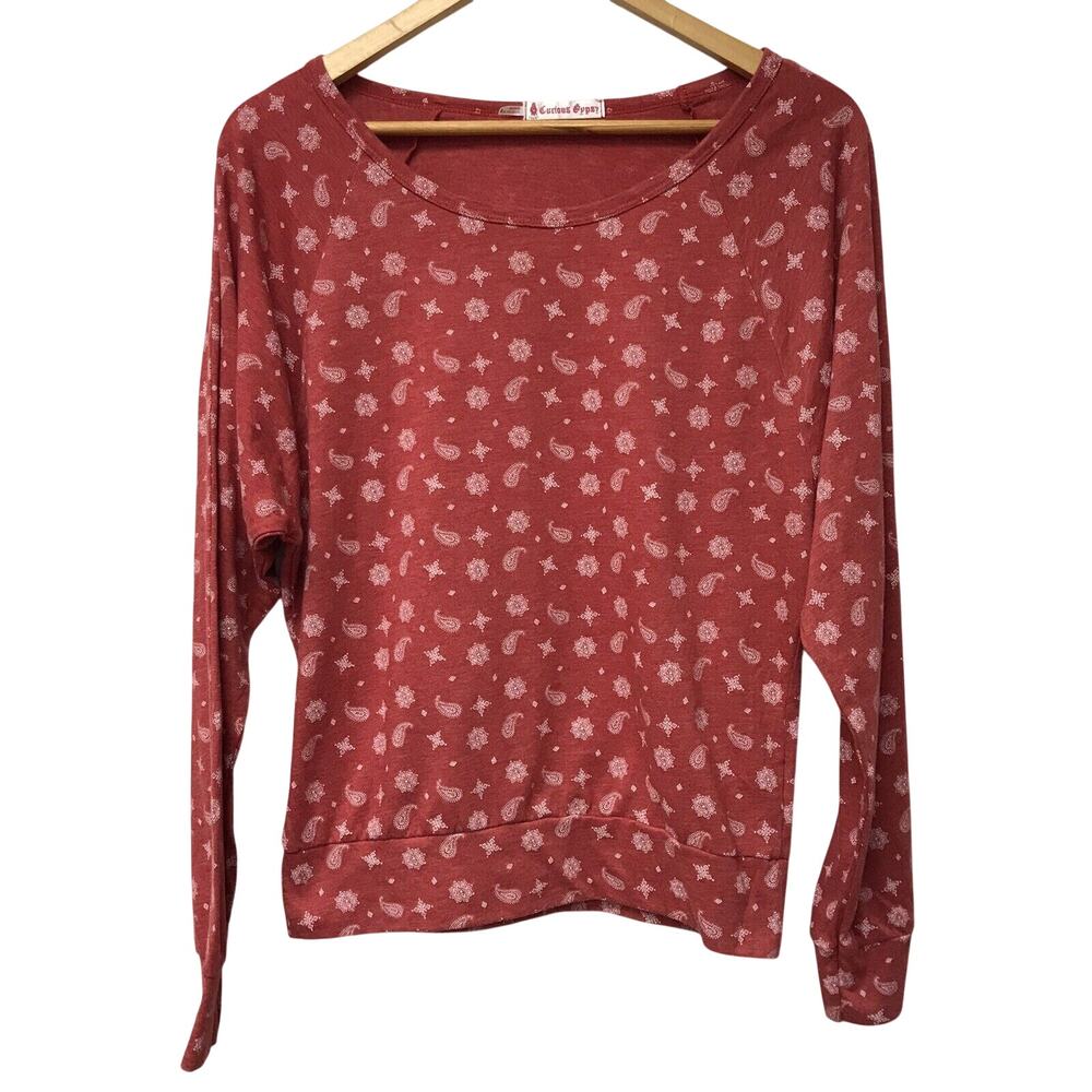 Curious Gypsy Top Womens Small Red White